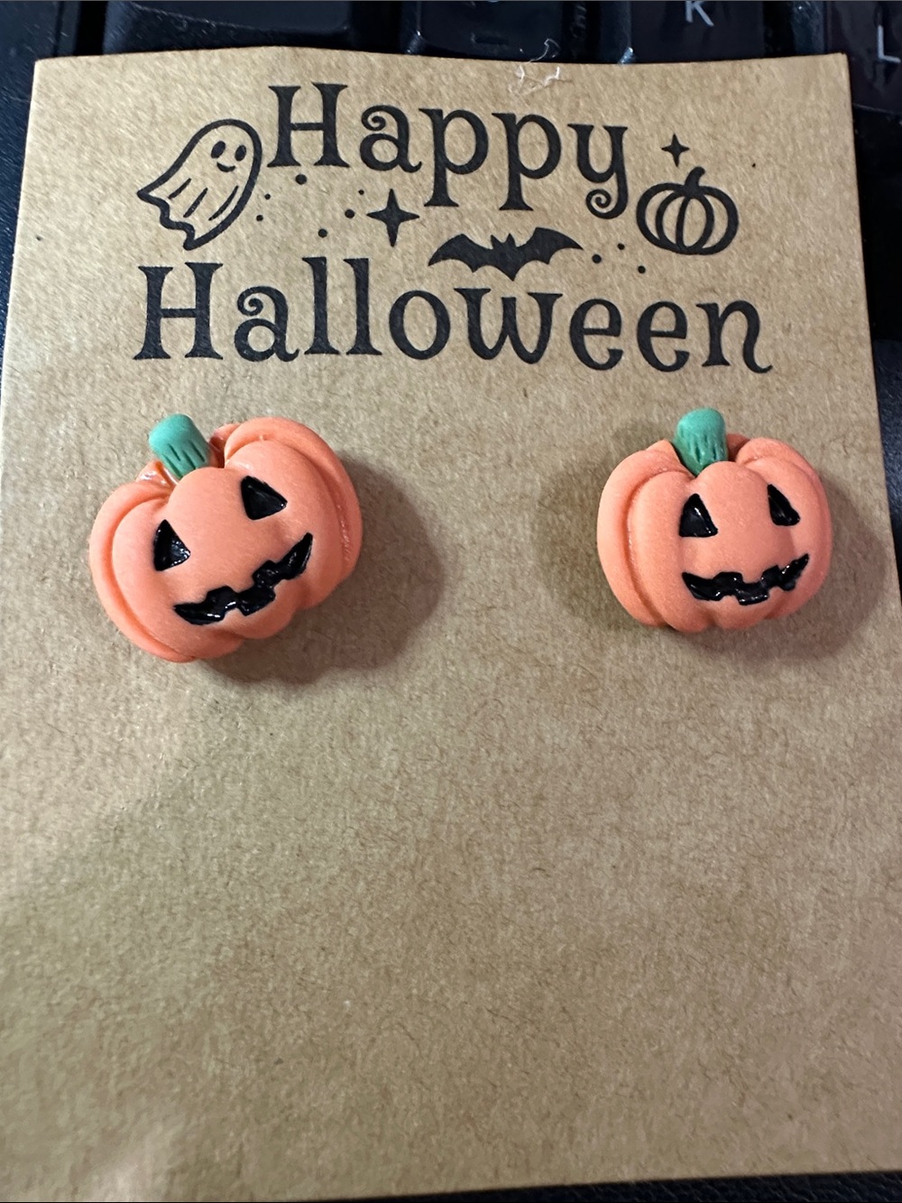 Pumpkin Halloween Earrings - Post Backs